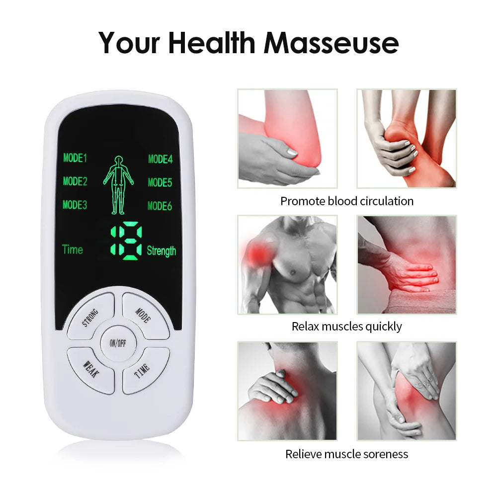 EMS Pulse Massager – Digital Muscle Stimulator for Back, Neck & Body