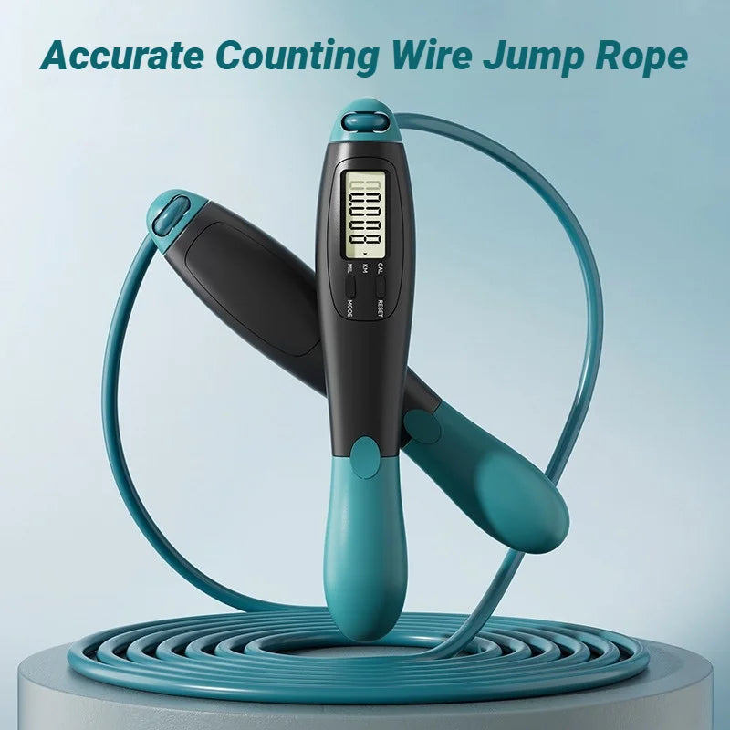 Counting Jump Rope – Adjustable Steel Skipping Rope for Fitness & Home Training