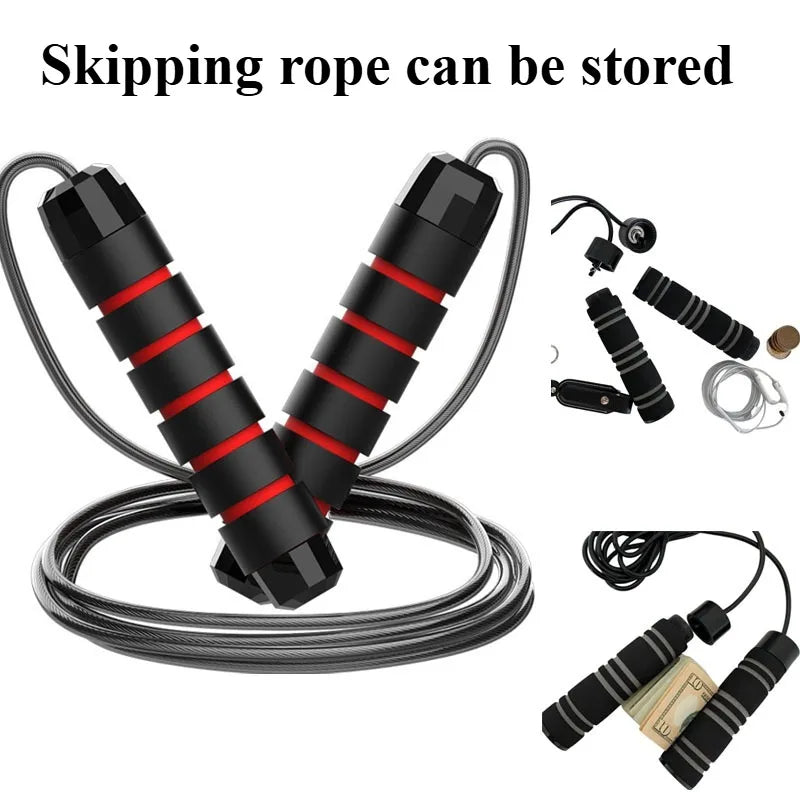 Adjustable Steel Wire Jump Rope – Tangle-Free Fitness & Home Workout