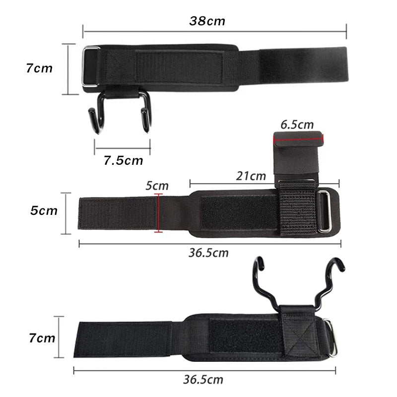 1 Pair Weight Lifting Hooks with Wrist Wraps