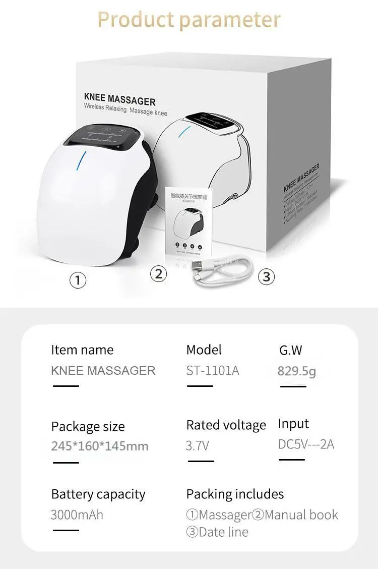 Smart Cordless Knee Massager – Vibration & Relaxation