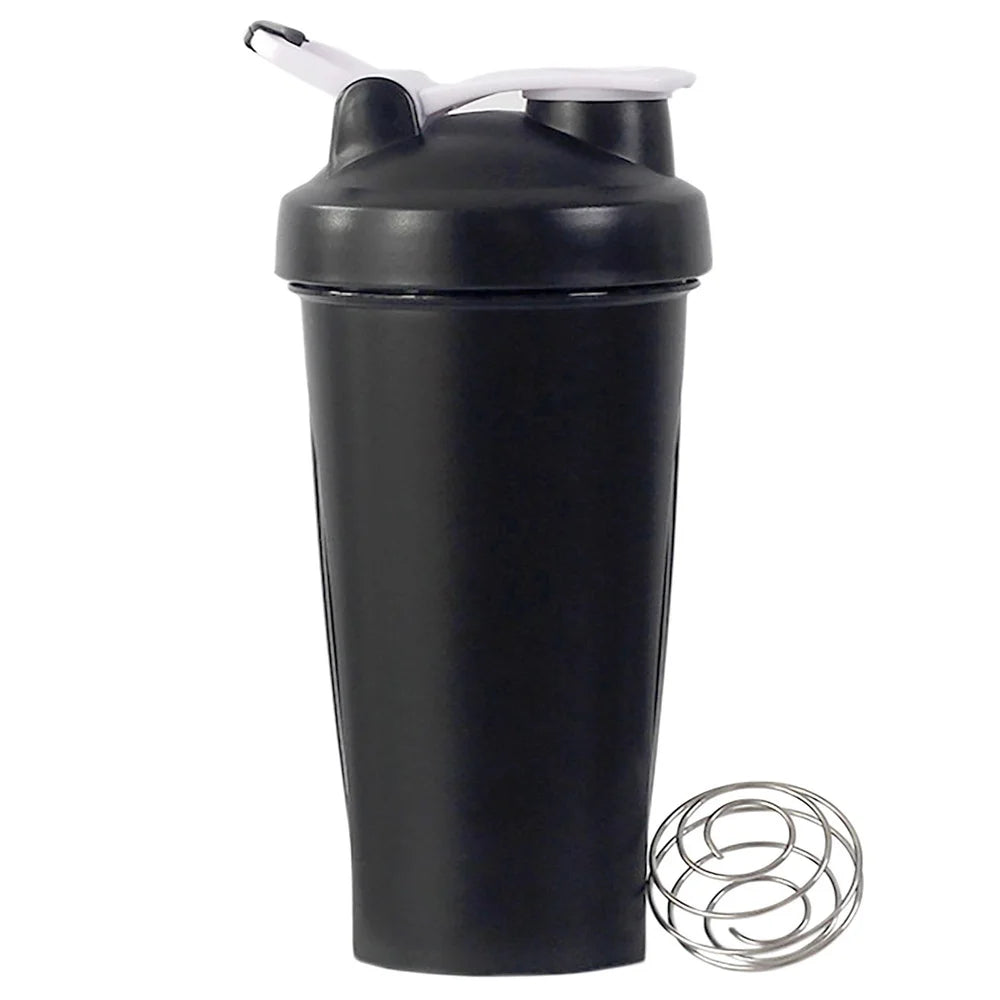 Portable Protein Shaker Bottle – 600ml with Wire Whisk for Gym & Outdoor Fitness