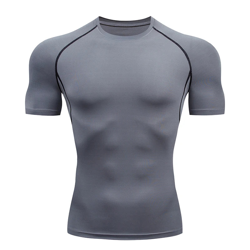 Men’s Athletic Compression Tee – Short Sleeve Sport & Gym Top