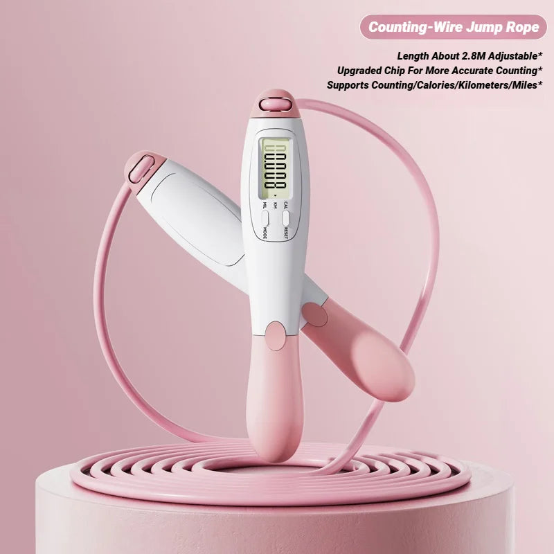 Counting Jump Rope – Adjustable Steel Skipping Rope for Fitness & Home Training