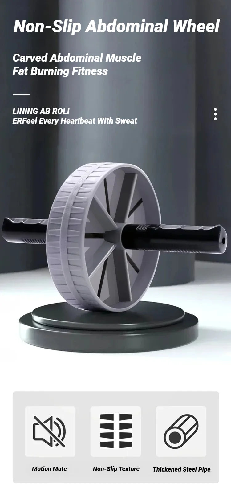 Ab Wheel Roller – Heavy-Duty, Non-Slip Abdominal Trainer for Home Fitness