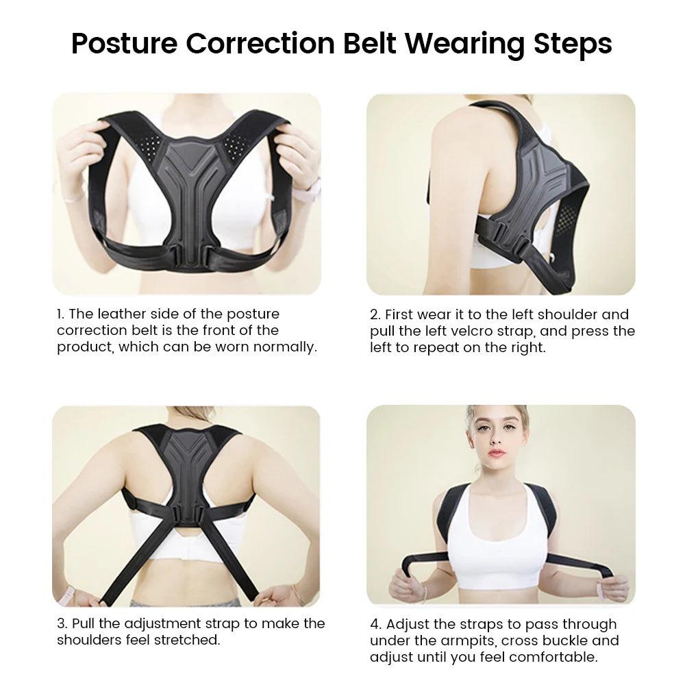Adjustable Posture Corrector – Back & Shoulder Support Belt for Neck, Spine & Upper Back